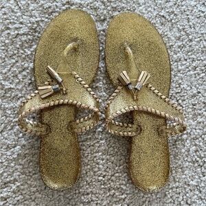 Jack Rogers Alana gold jelly glitter women’s sandals size 10
